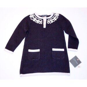 CYNTHIA ROWLEY NEW YORK BABY GIRL 12 MONTHS KNIT JEWELLED POCKET DRESS BLACK